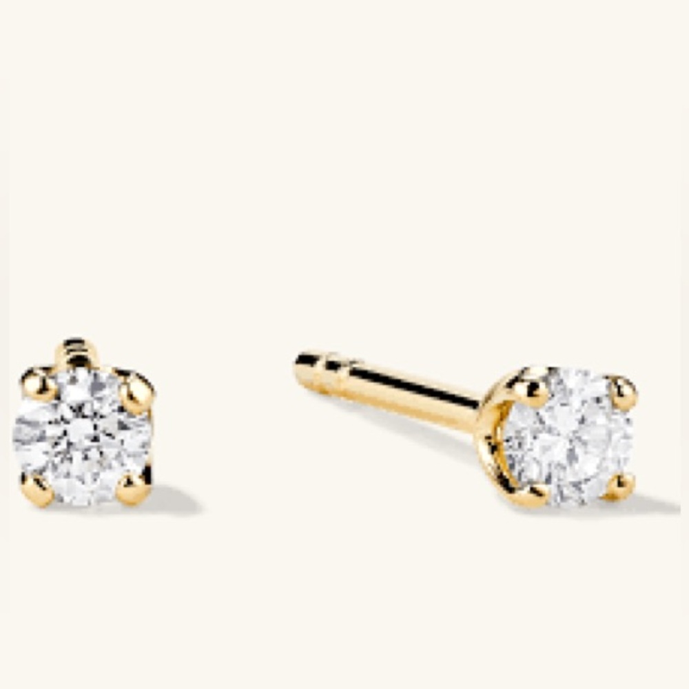 Mejuri 14k Yellow Gold Mini Diamond Studs
